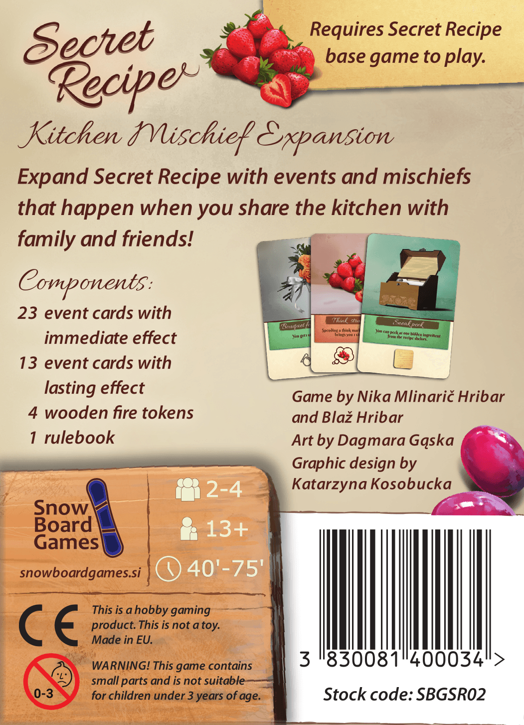 Igra Secret Recipe: Kitchen Mischief Expansion zadnja stran