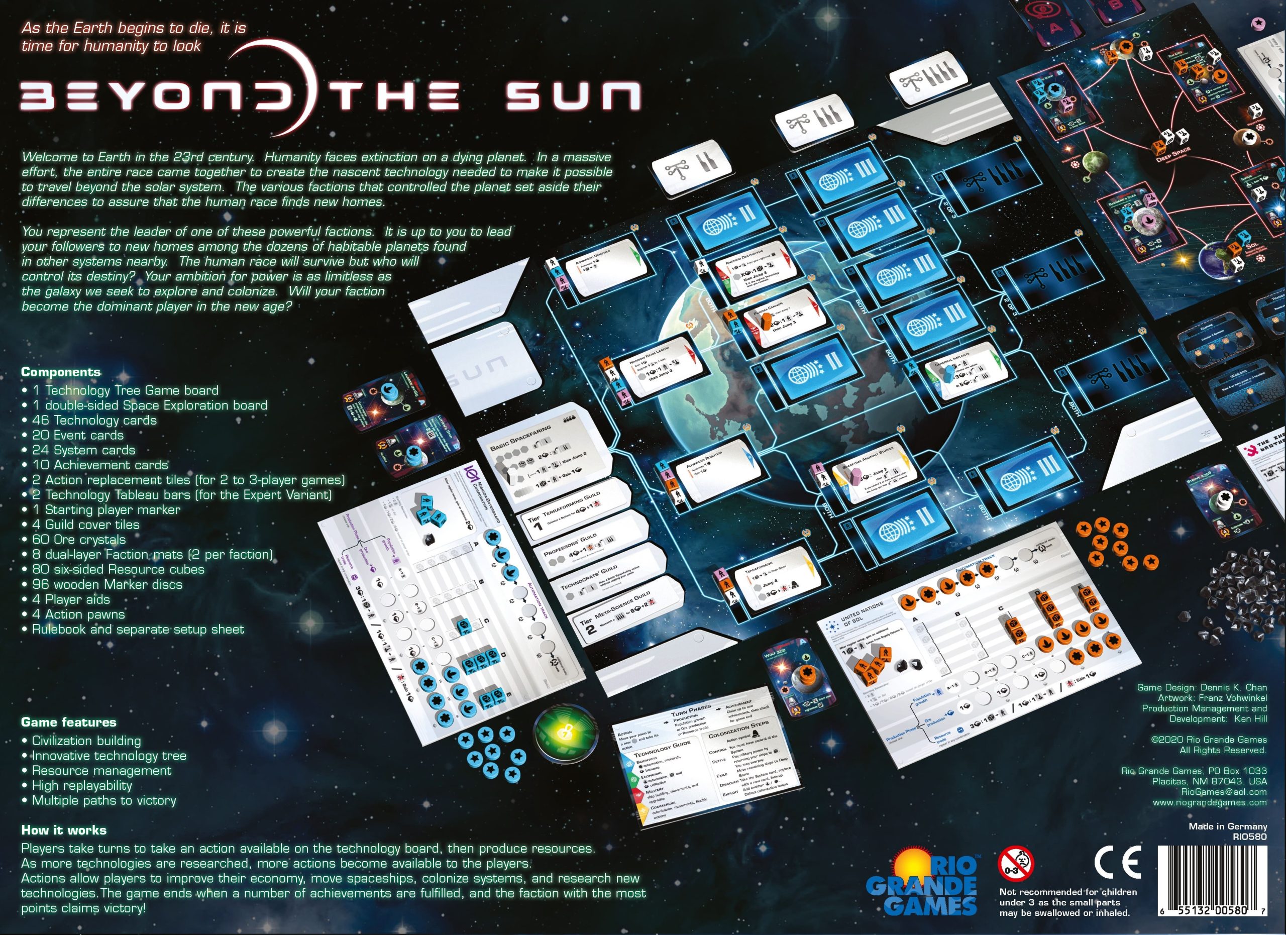 Beyond the Sun družabna igra zadnja stran