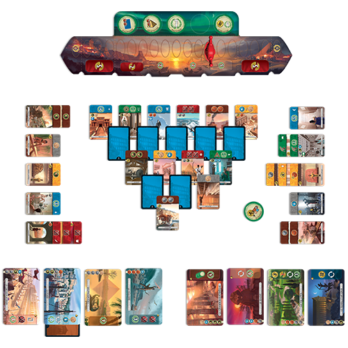 7 Wonders Duel družabna igra postavitev