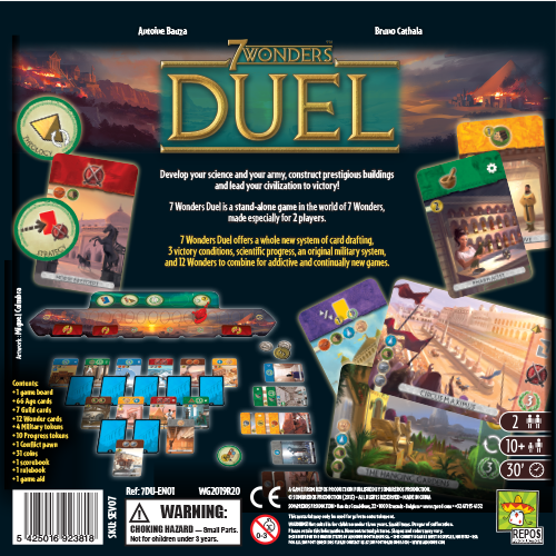 7 Wonders Duel družabna igra zadnja stran