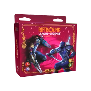 Riftbound- League of Legends TCG - Vendetta Champion Deck Showdown- Zed vs Shen Display družabna igra