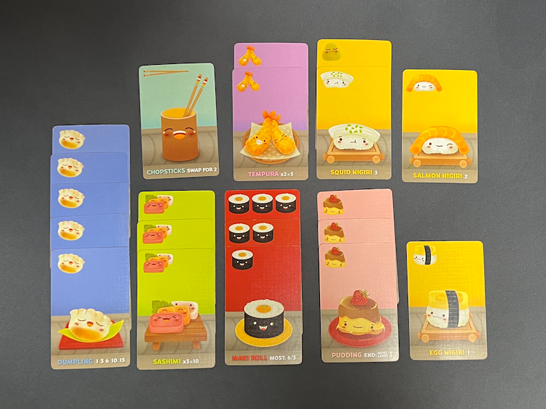 Sushi GO! družabna igra različne karte